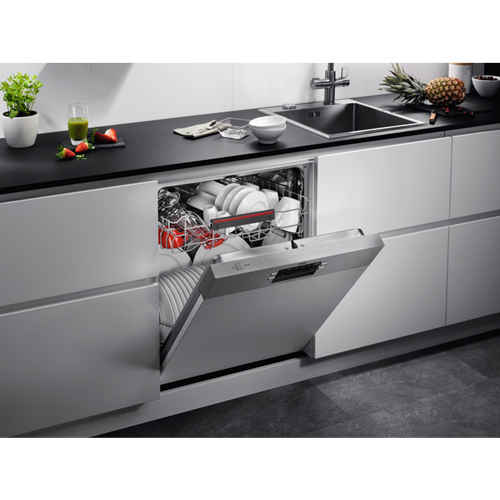 Masina De Spalat Vase Incorporabila AEG FEE53610ZM, SatelliteClean, Inverter, 13 Seturi, D, Inox, 60 Cm