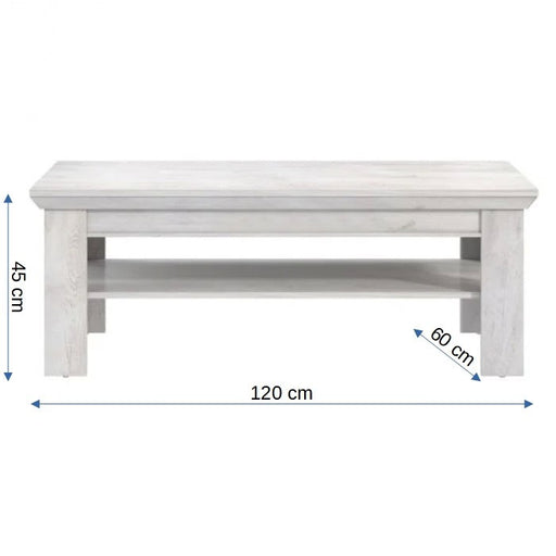 Masa Cafea Kashmir Alb Antichizat, 120 Cm