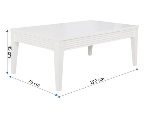 Masa Cafea Verona Bianco Alb, 120 Cm