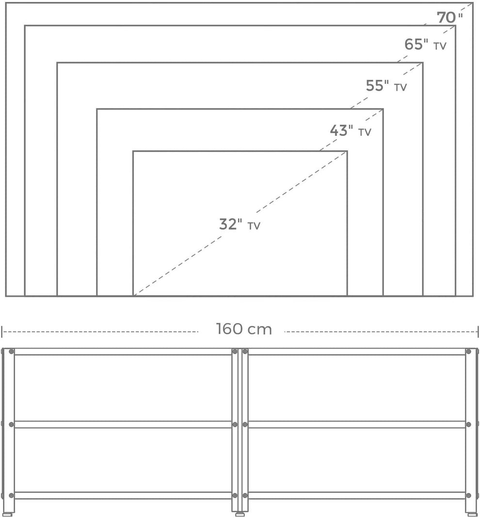 Stand TV Vintage, 160 x 39.2 x 50 cm