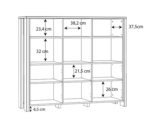 Etajera Bar Clif, Lemn Vintage Si Beton Optic Gri Inchis, 136.4 Cm