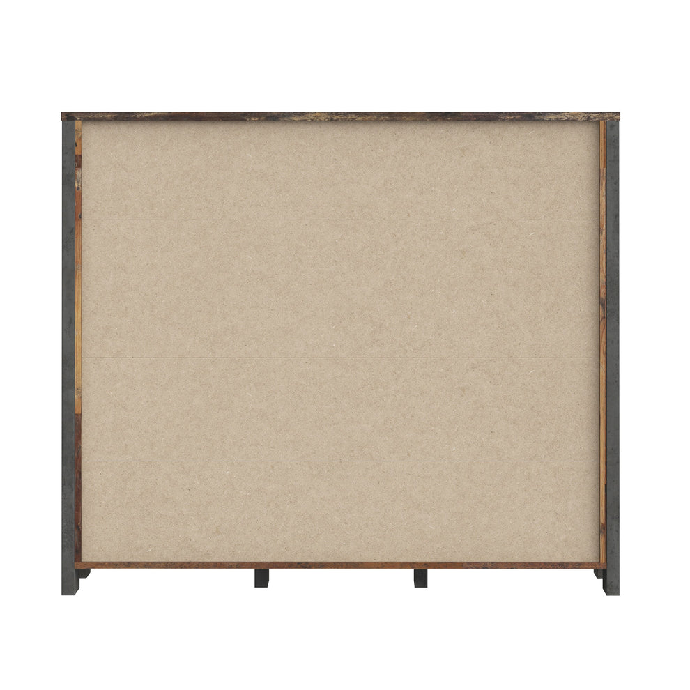 Etajera Bar Clif, Lemn Vintage Si Beton Optic Gri Inchis, 136.4 Cm