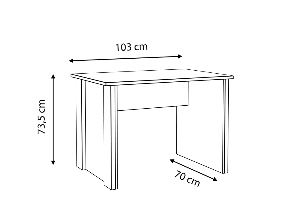 Birou Clif, Lemn Vintage Si Beton Optic Gri Inchis, 103 Cm