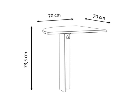 Element Suplimentar 90° Clif, Lemn Vintage Si Beton Optic Gri Inchis, 70 x 73.5 x 70 Cm