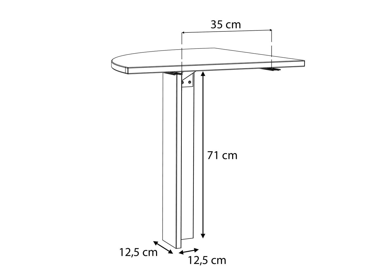 Element Suplimentar 90° Clif, Lemn Vintage Si Beton Optic Gri Inchis, 70 x 73.5 x 70 Cm