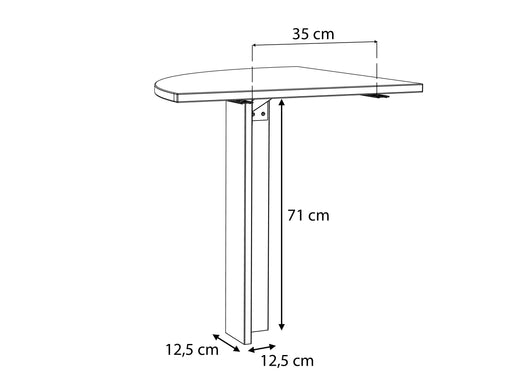 Element Suplimentar 90° Clif, Lemn Vintage Si Beton Optic Gri Inchis, 70 x 73.5 x 70 Cm