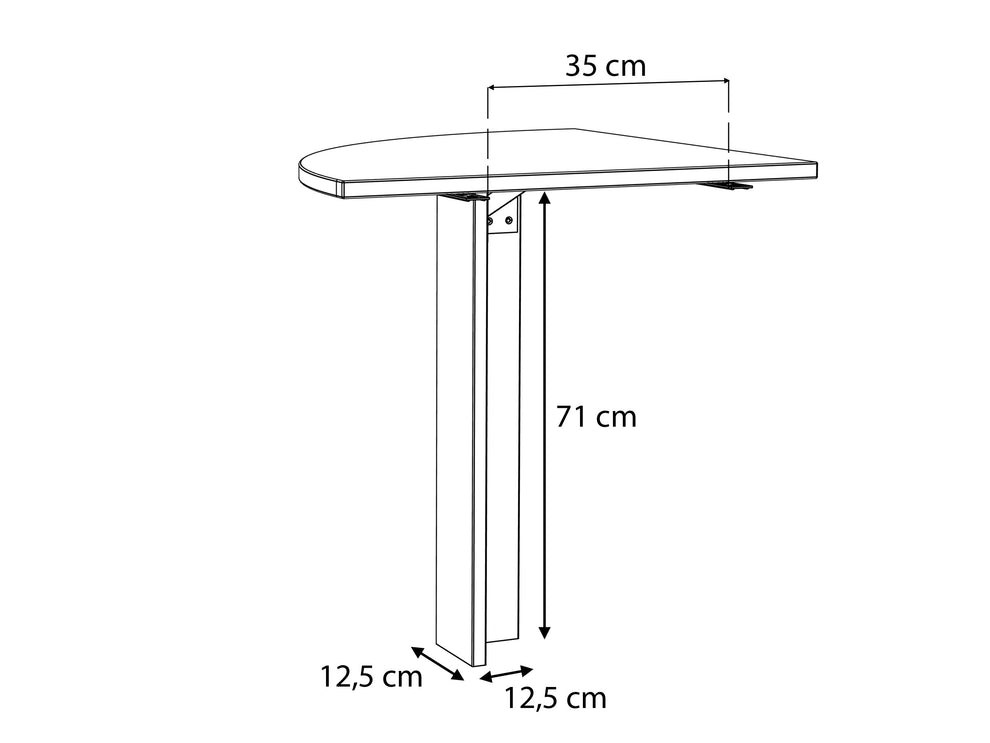 Element Suplimentar 90° Clif, Lemn Vintage Si Beton Optic Gri Inchis, 70 x 73.5 x 70 Cm