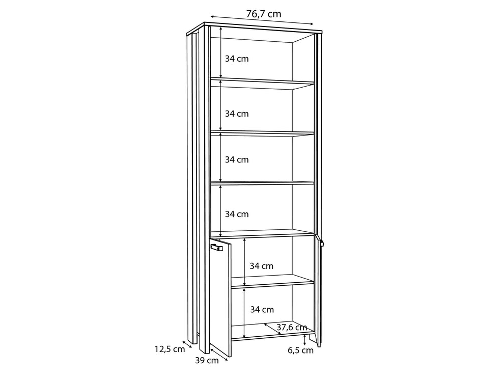Etajera Clif, Lemn Vintage Si Beton, 86.7 Cm