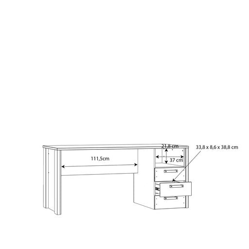 Birou Clif, Lemn Vintage Si Beton Optic Gri Inchis, 160 Cm