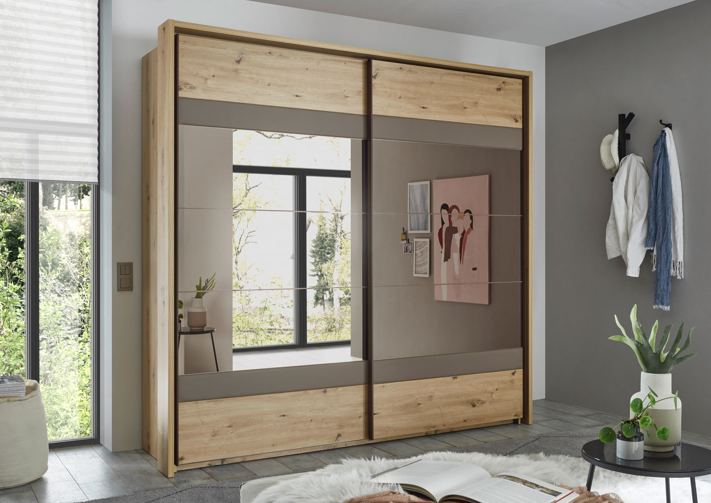Dulap Cu Rama Prestige Stejar Natur, 225.1 Cm