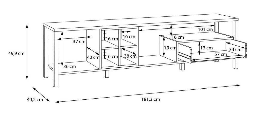 Comoda Tv High Rock, 181.3 Cm