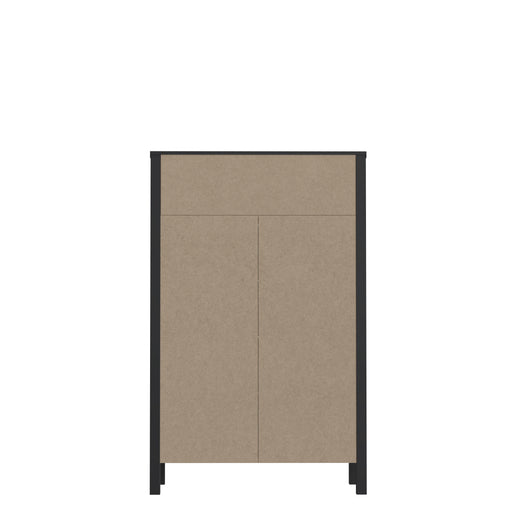 Comoda 4 Sertare High Rock, Negru Si Stejar Riviera, 69.8 Cm