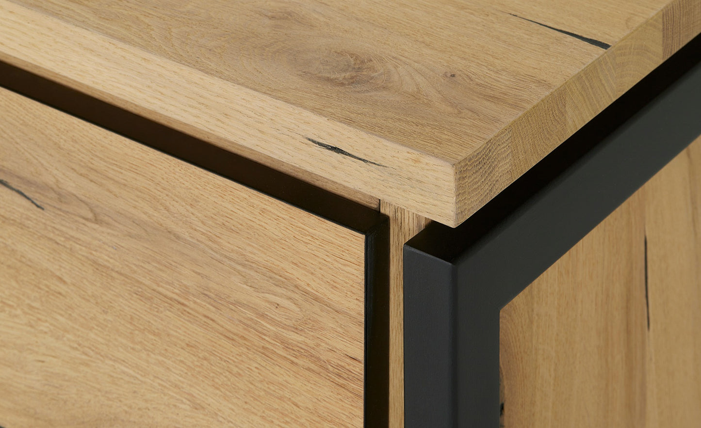 Comoda Tv Cu Furnir Din Lemn Masiv Reno Smoked Oak, 170 Cm