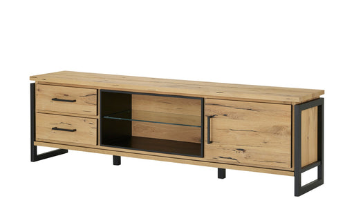 Comoda Tv Cu Furnir Din Lemn Masiv Reno Smoked Oak, 170 Cm