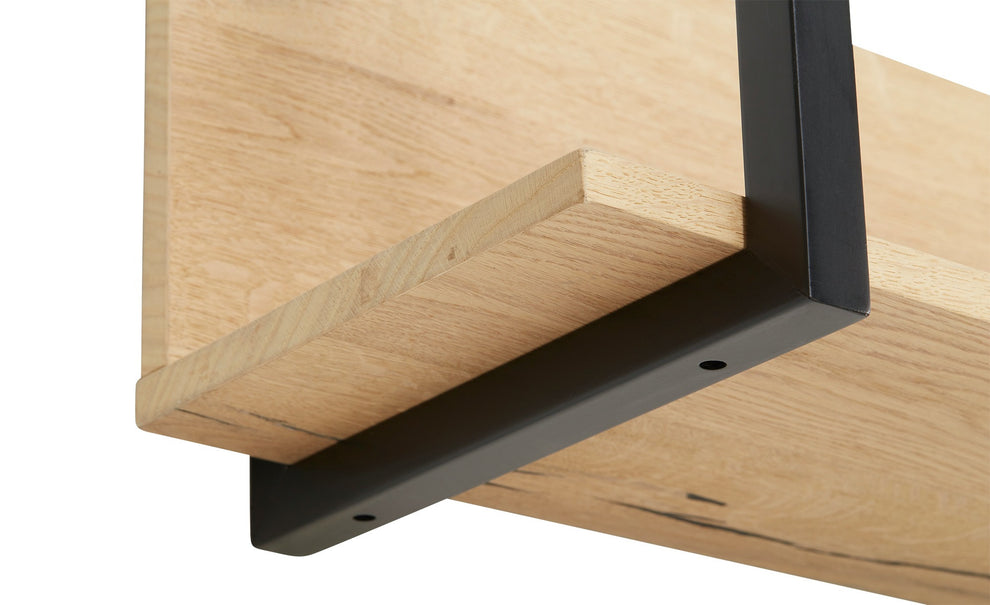 Polita Reno Smoked Oak, Furnir Din Lemn Masiv, 130 Cm