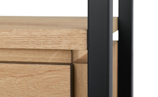 Biblioteca Reno Cu 1 Sertar, Smoked Oak, Furnir Din Lemn Masiv, 69.5 Cm