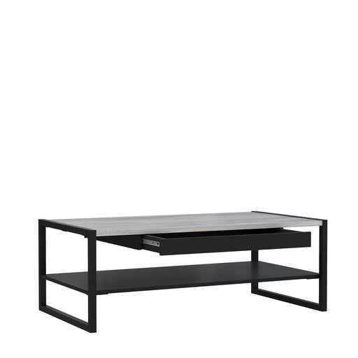 Masa Cafea High Stejar Gri Nordic Si Negru Mat, 111 Cm
