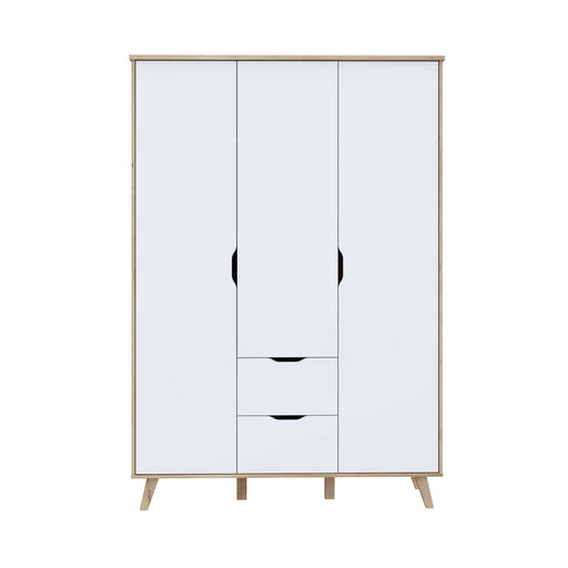 Dulap Vankka, Stejar Pardosit si Alb, 139.5 Cm