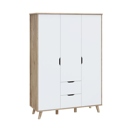 Dulap Vankka, Stejar Pardosit si Alb, 139.5 Cm