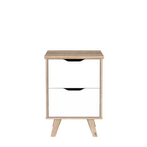 Noptiera Vankka Stejar Pardosit Si Alb, 45 Cm