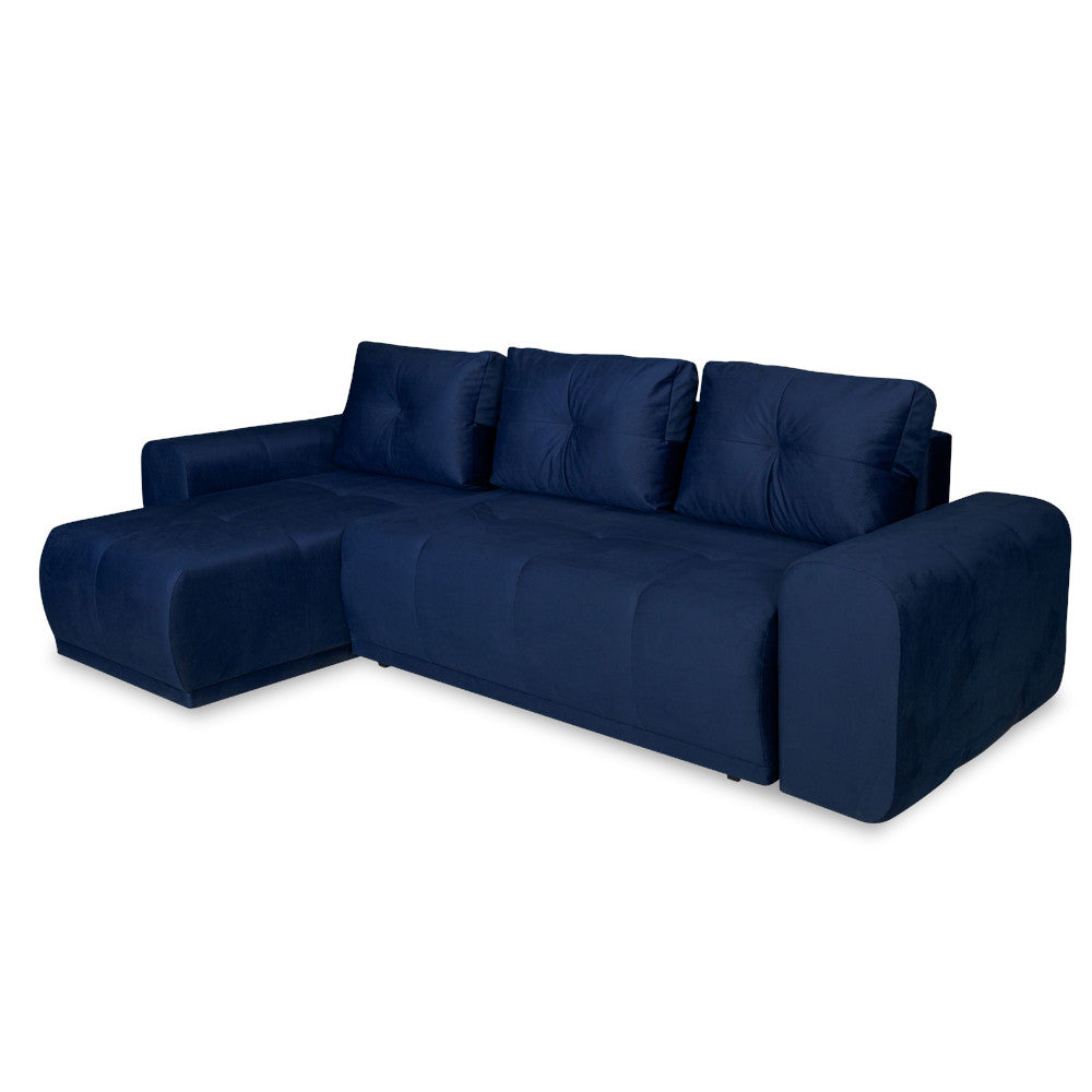 Coltar Extensibil Cu Lada Dreamer, Interschimbabil Stanga/Dreapta, Albastru Inchis, 290 x 162 x 100 Cm