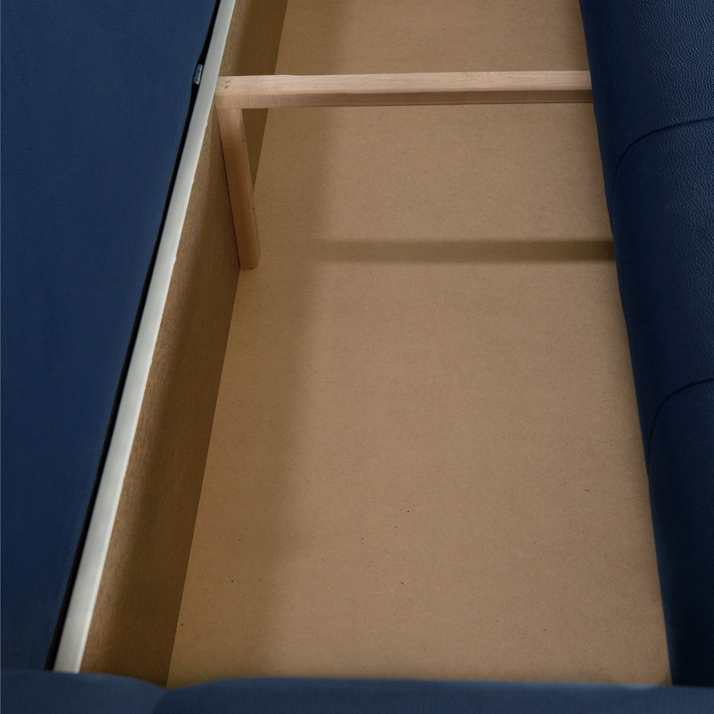 Canapea Extensibila Cu Lada Depozitare Dreamer, Albastru Inchis, 260 x 110 x 100 Cm