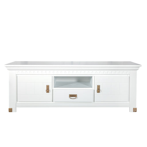 Comoda TV 2 Usi  Si 1 Sertar Saint Tropez, Alb, Vopsit 160 Cm