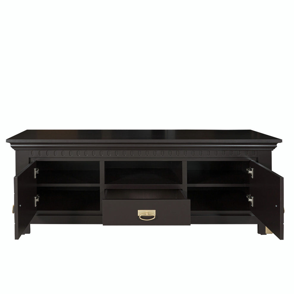 Comoda Tv Saint Tropez Cu 2 Usi Si 1 Sertar Negru, Vopsit, 160 Cm