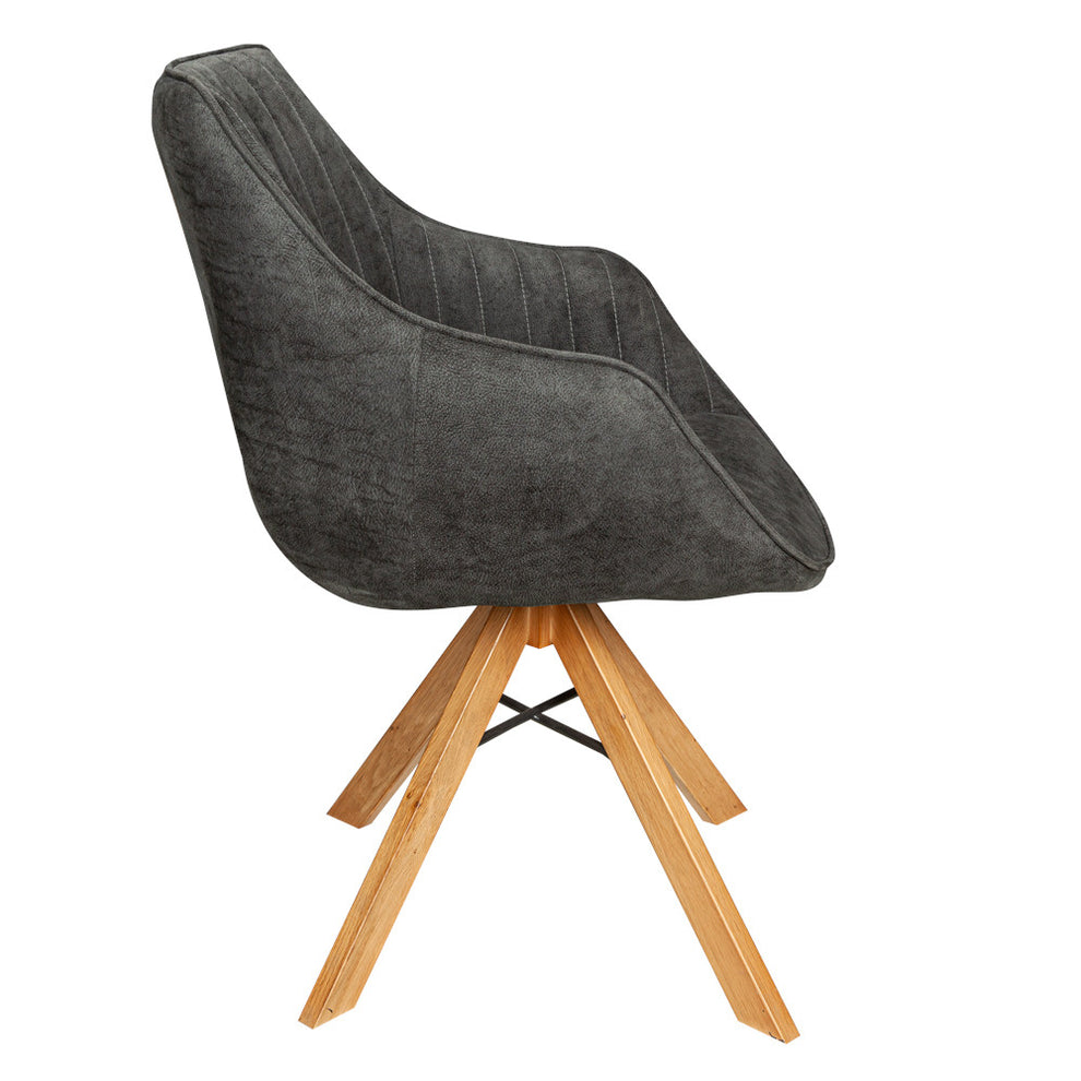 Scaun Cloud Rotativ Stejar, Smoke Oak, Gri Inchis, 59 Cm