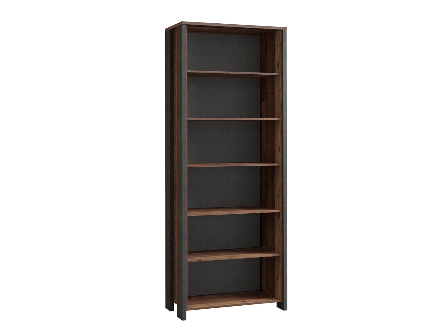 Etajera Clif, Lemn Vintage Si Beton Optic Gri Inchis, 86.7 Cm