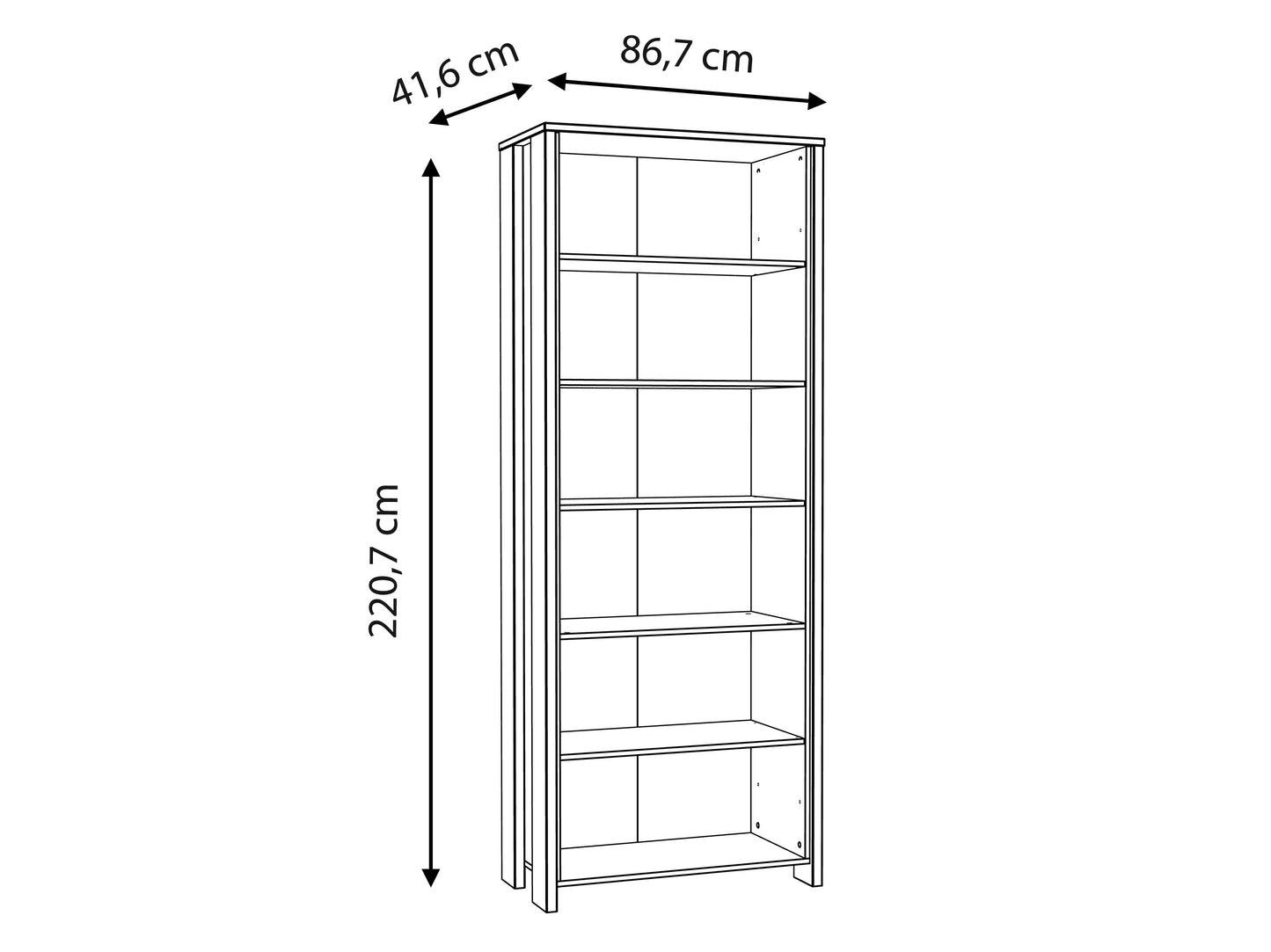 Etajera Clif, Lemn Vintage Si Beton Optic Gri Inchis, 86.7 Cm