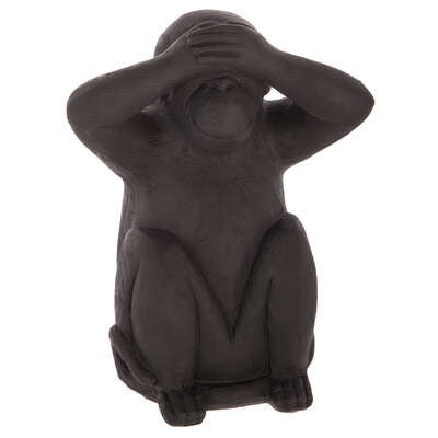 Set 3 Decoratiuni Monkey Negru H23 Cm
