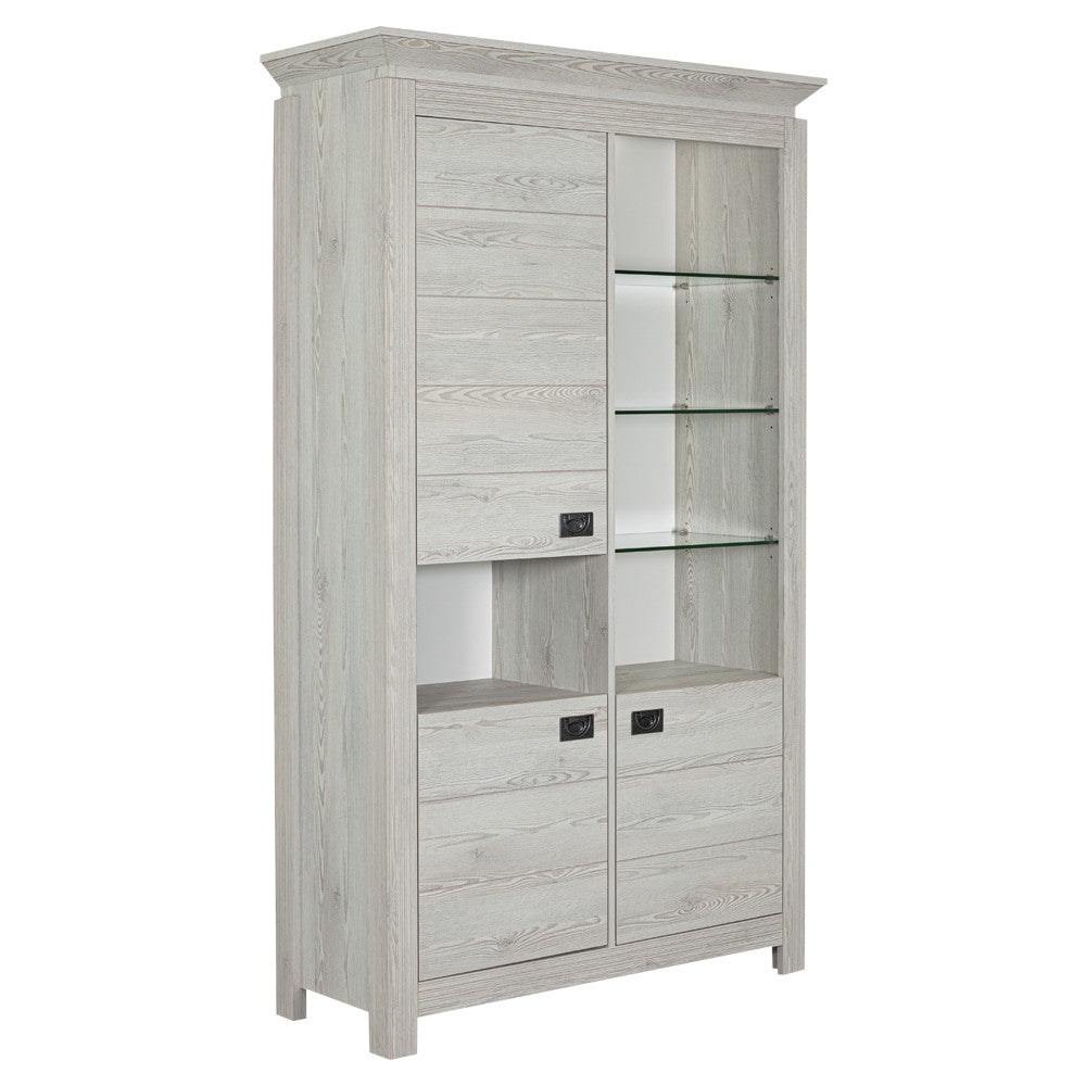 Vitrina Casablanca Loft Cu 3 Usi Gri Antic, 118 Cm