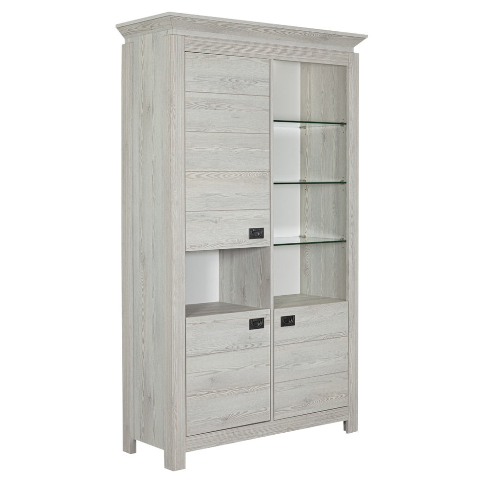 Vitrina Casablanca Loft Cu 3 Usi Gri Antic, 118 Cm