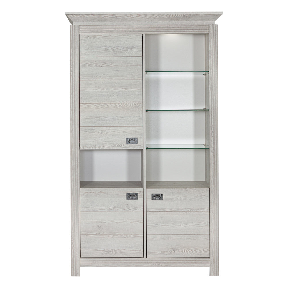 Vitrina Casablanca Loft Cu 3 Usi Gri Antic, 118 Cm