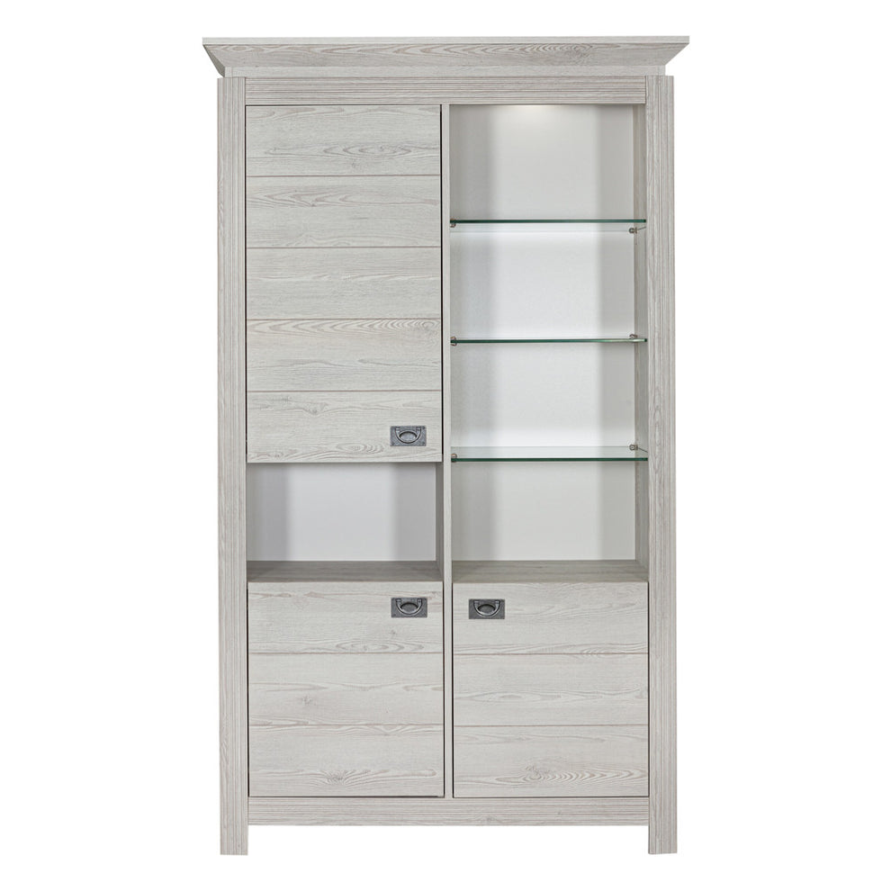 Vitrina Casablanca Loft Cu 3 Usi Gri Antic, 118 Cm