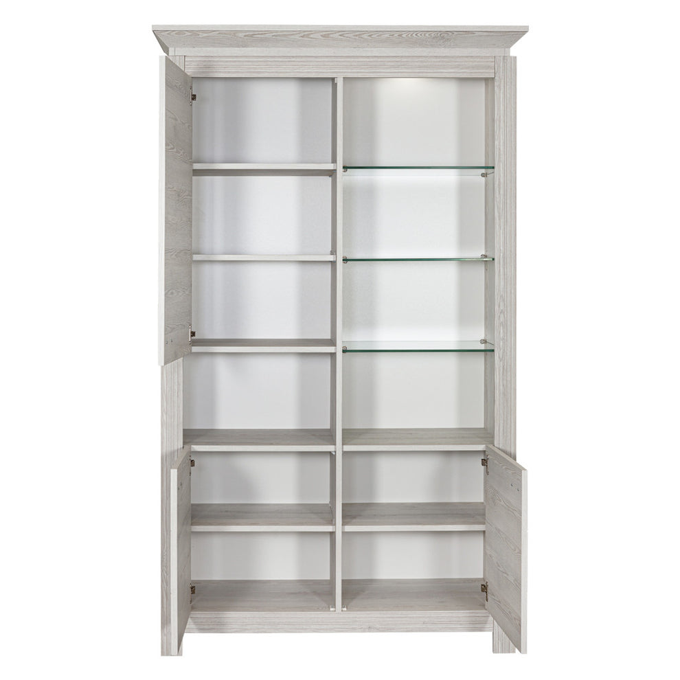 Vitrina Casablanca Loft Cu 3 Usi Gri Antic, 118 Cm