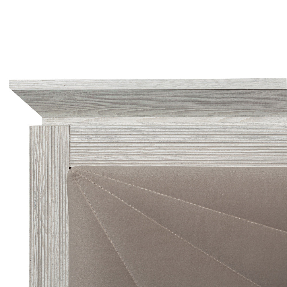 Pat Dormitor Casablanca Loft, Dimensiune Saltea 160 X 200 Cm, Tablie Tapitata, Gri