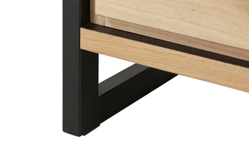 Vitrina Stanga Reno Cu 1 Usa Si 2 Sertare, Smoked Oak, 60 Cm