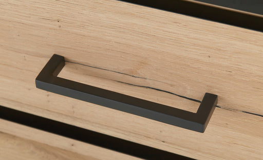 Vitrina Stanga Reno Cu 1 Usa Si 2 Sertare, Smoked Oak, 60 Cm