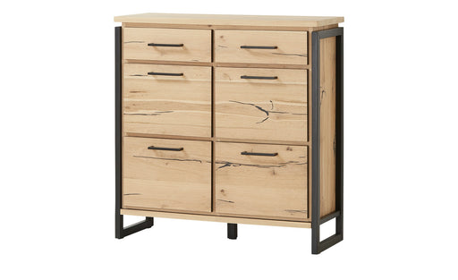 Pantofar Cu 4 Usi Si 2 Sertare Reno, Furnir Din Lemn Masiv, Smoked Oak,108 Cm