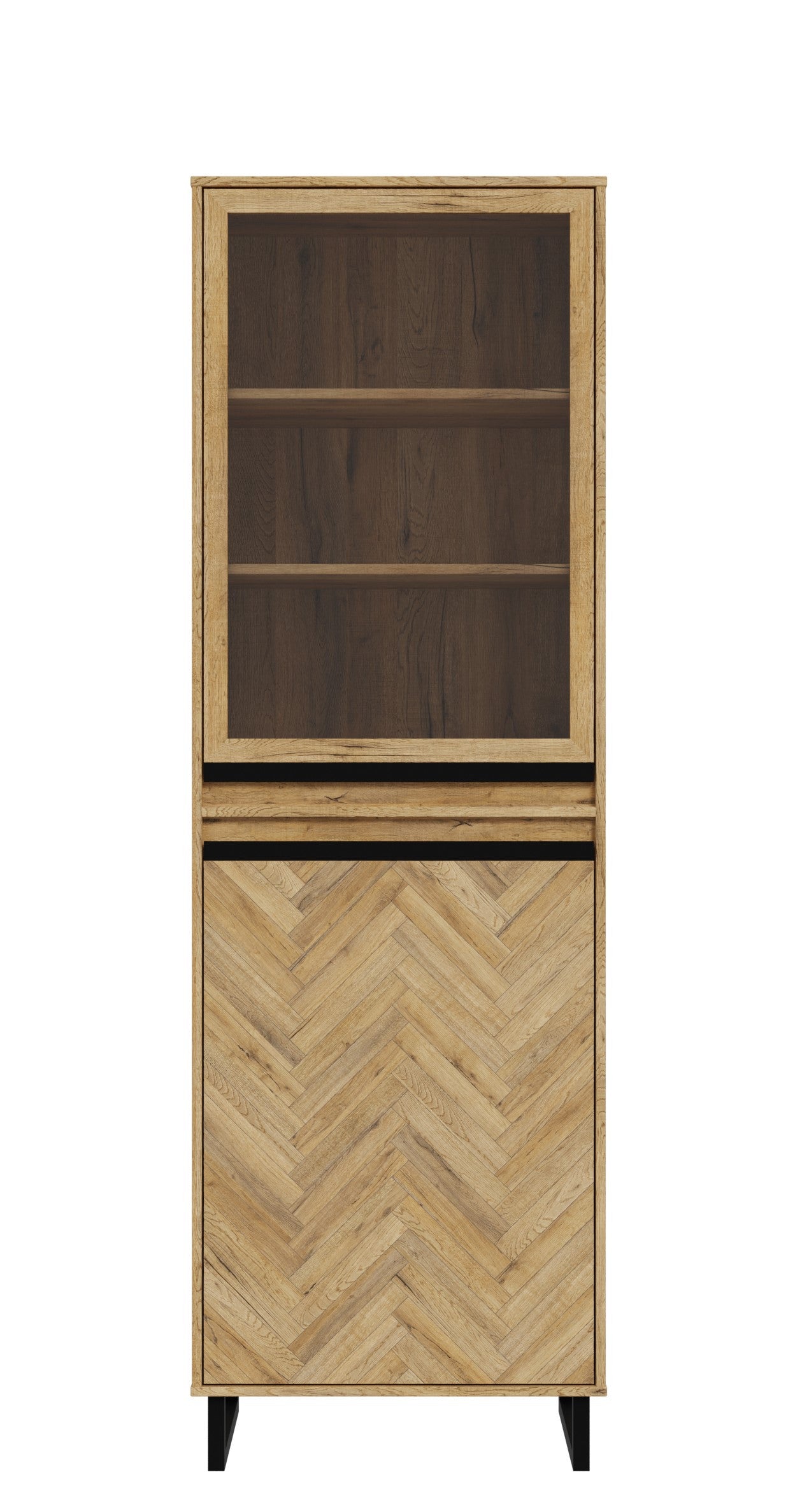 Vitrina Solletico Stejar Bartex Si Stejar Spica, 63.4 Cm