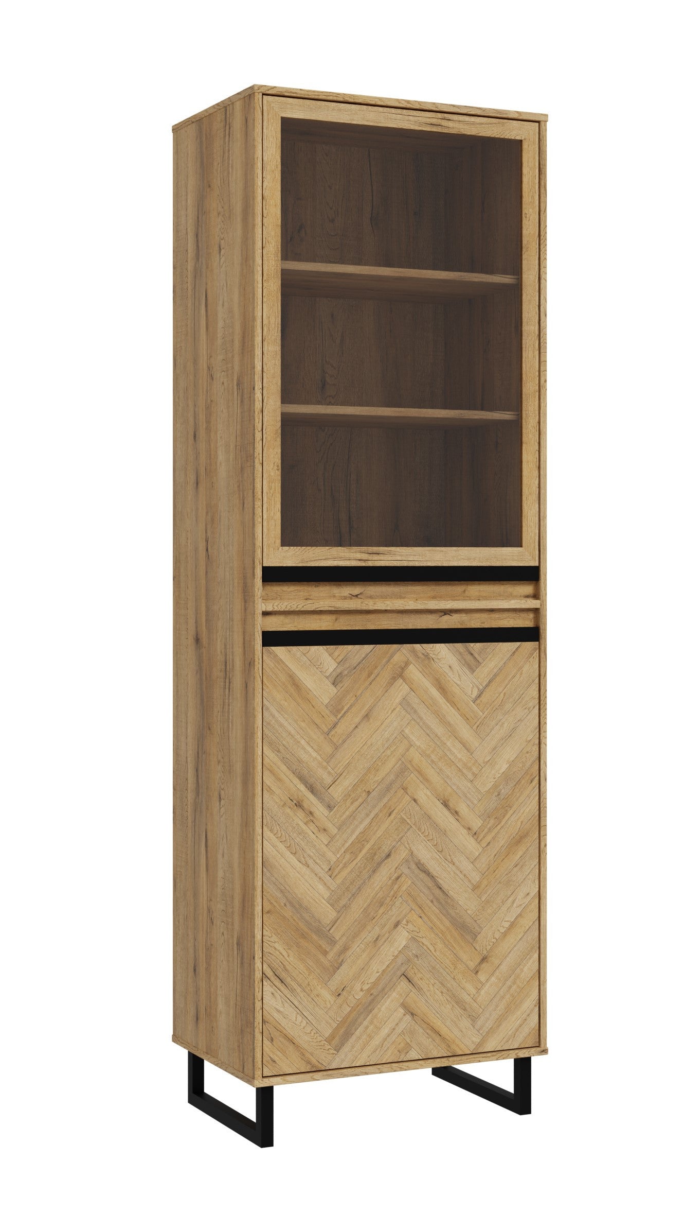 Vitrina Solletico Stejar Bartex Si Stejar Spica, 63.4 Cm