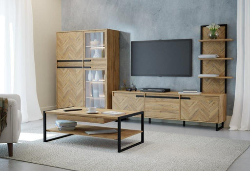 Vitrina Solletico Stejar Bartex Si Stejar Spica, 114.9 Cm