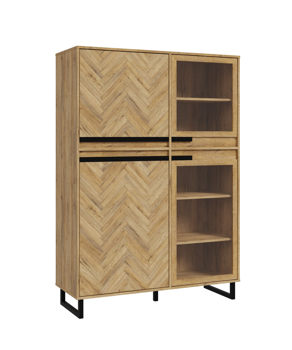 Vitrina Solletico Stejar Bartex Si Stejar Spica, 114.9 Cm