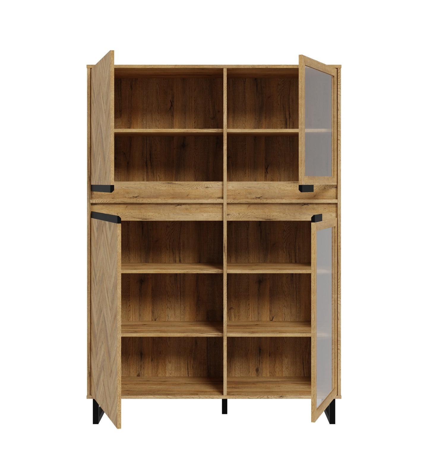 Vitrina Solletico Stejar Bartex Si Stejar Spica, 114.9 Cm