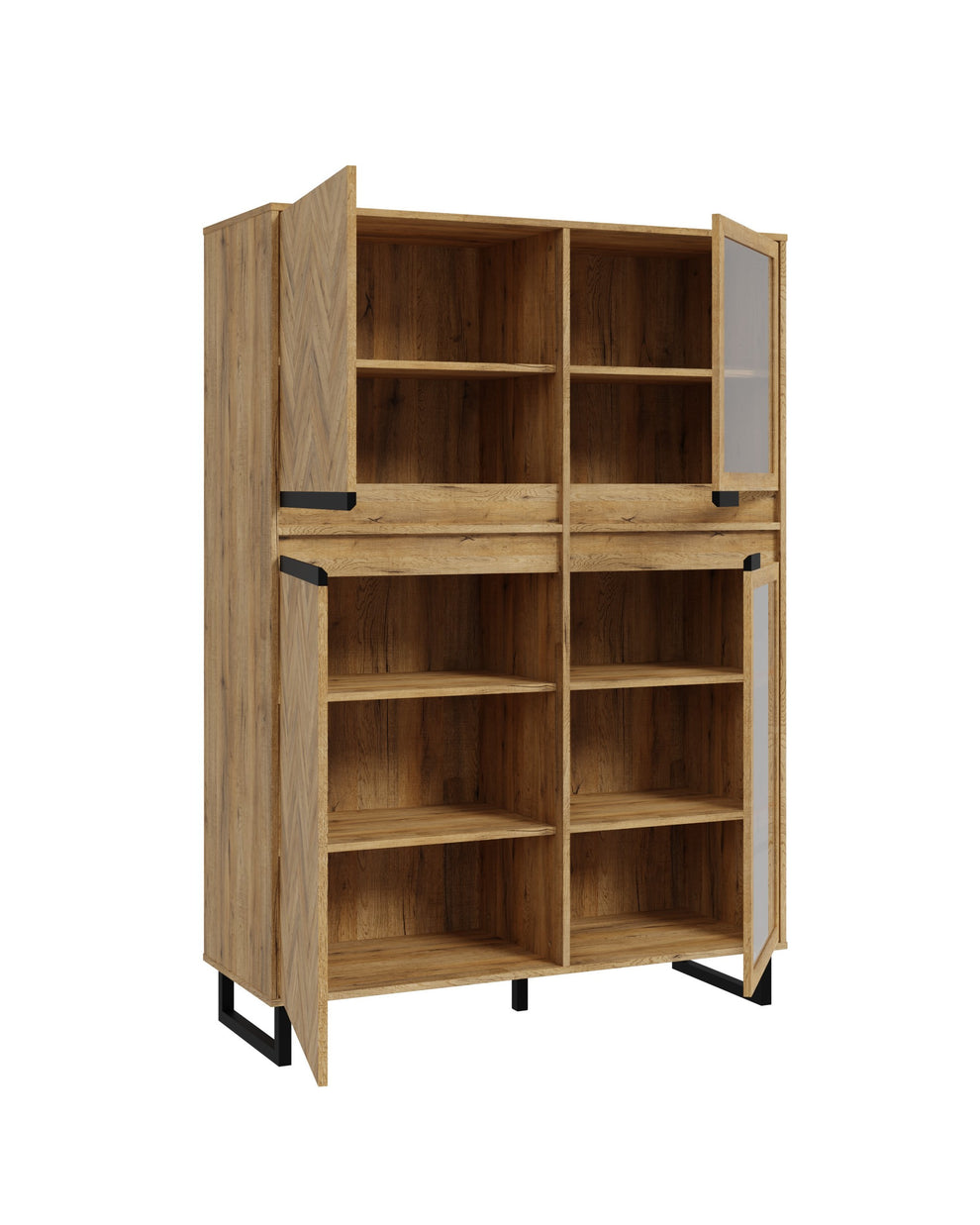 Vitrina Solletico Stejar Bartex Si Stejar Spica, 114.9 Cm