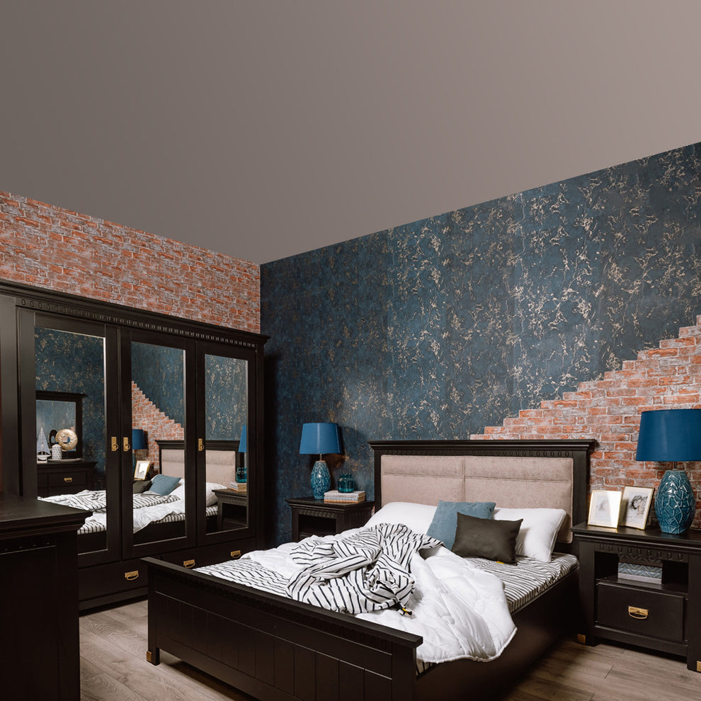 Pat Dormitor Saint Tropez, Dimensiune Saltea 160 X 200 Cm, Cu Tablie Tapitata, Vopsit, Negru