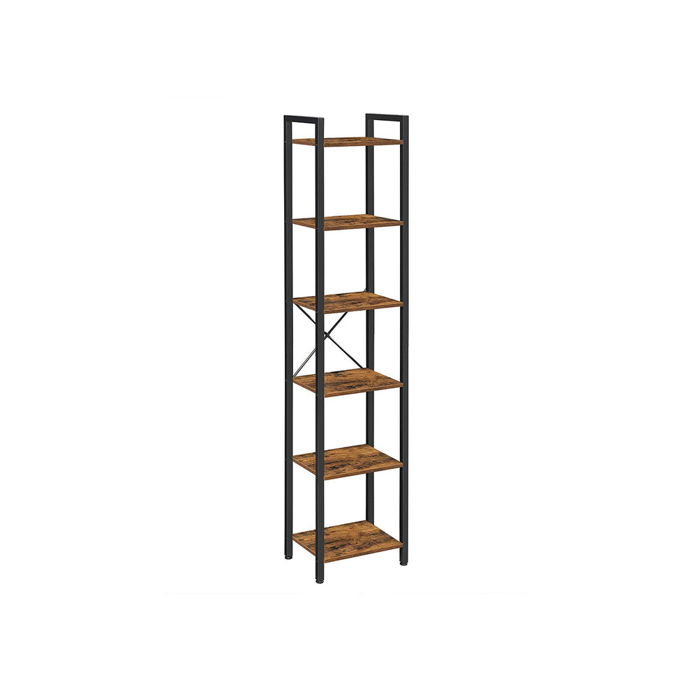 Raft Depozitare Cu 6 Niveluri, Maro&Negru, 40 x 187,5 x 30 Cm
