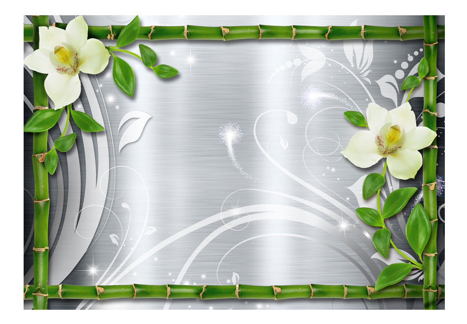 Fototapet Bamboo And Two Orchids, 350 x 245 Cm-Resigilat